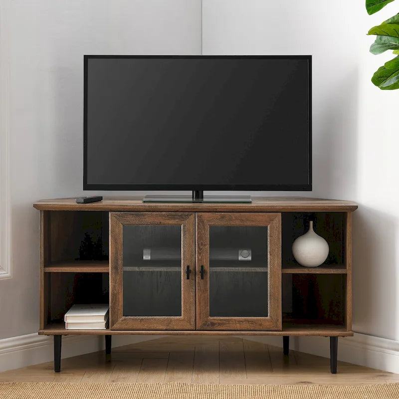 48-inch Glass Door Corner TV Stand
