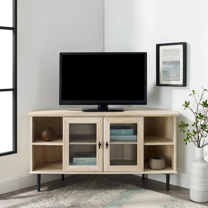 48-inch Glass Door Corner TV Stand