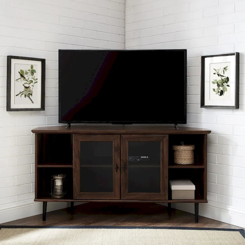 48-inch Glass Door Corner TV Stand
