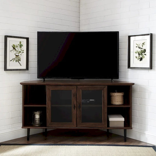 Meuble TV d'angle en verre de 122 cm