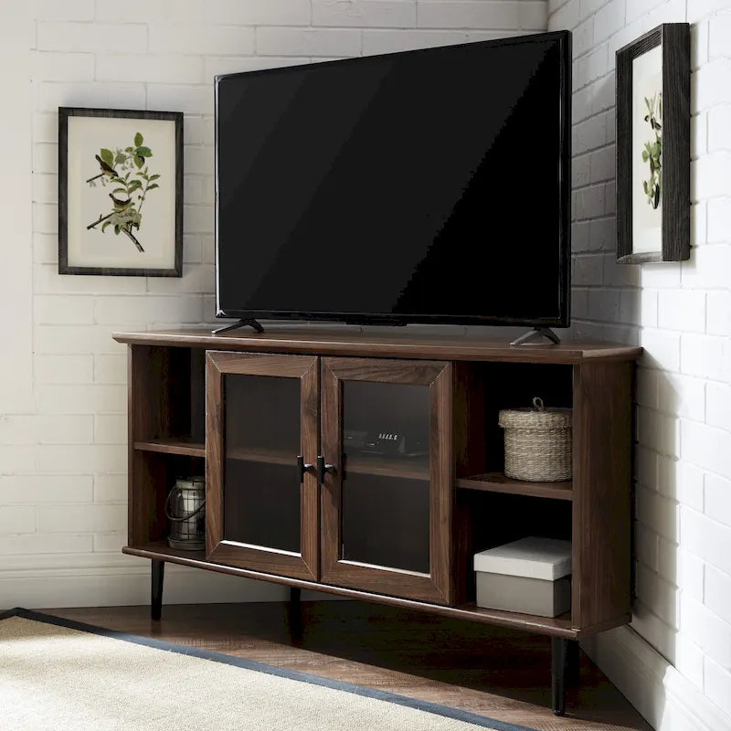 48-inch Glass Door Corner TV Stand