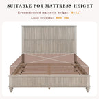 Cadre de lit en bois massif robuste avec tête de lit haute pour chambres élégantes