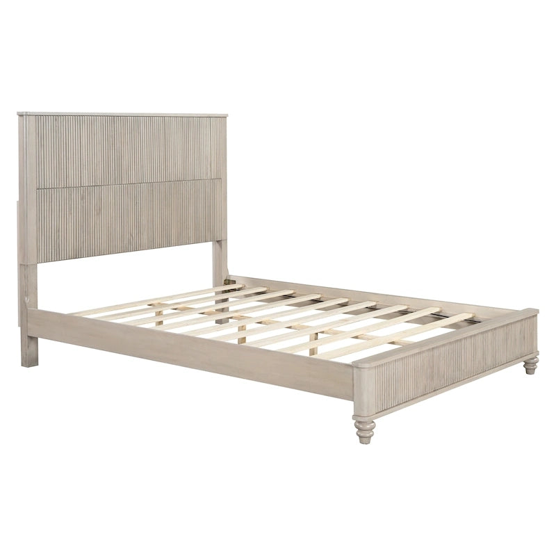 Cadre de lit en bois massif robuste avec tête de lit haute pour chambres élégantes