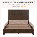 Cadre de lit en bois massif robuste avec tête de lit haute pour chambres élégantes