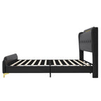 Lit moderne en cuir synthétique rembourré