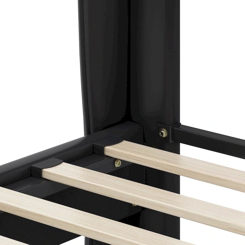 Lit moderne en cuir synthétique rembourré