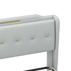 Lit moderne en cuir synthétique rembourré