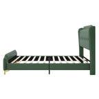 Lit moderne en cuir synthétique rembourré