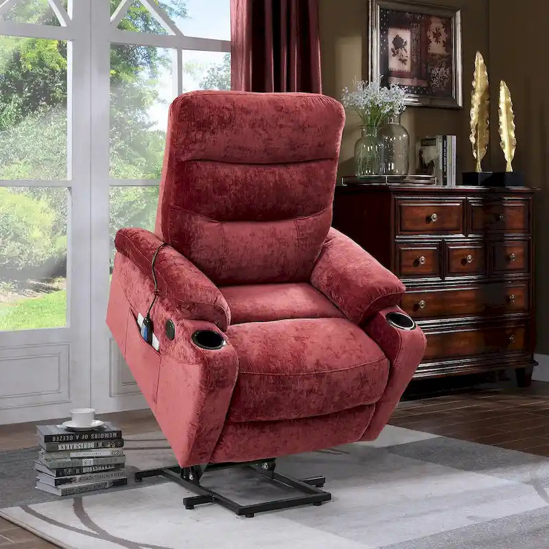 Fauteuil releveur électrique avec massage, chauffage et fonctionnalités pratiques