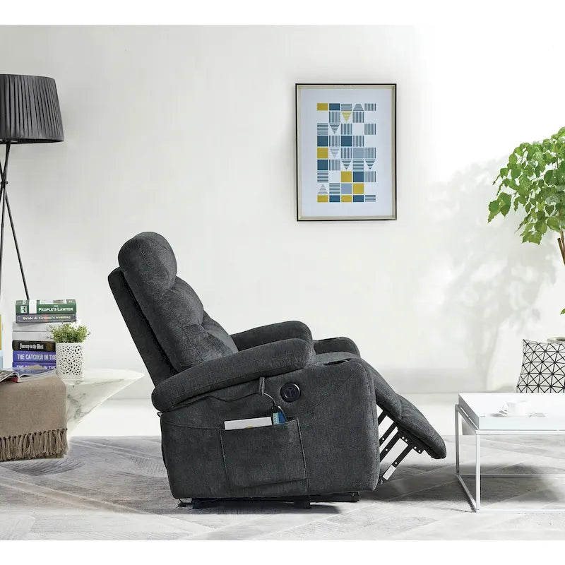 Fauteuil releveur électrique avec massage, chauffage et fonctionnalités pratiques
