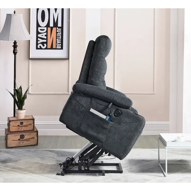 Fauteuil releveur électrique avec massage, chauffage et fonctionnalités pratiques