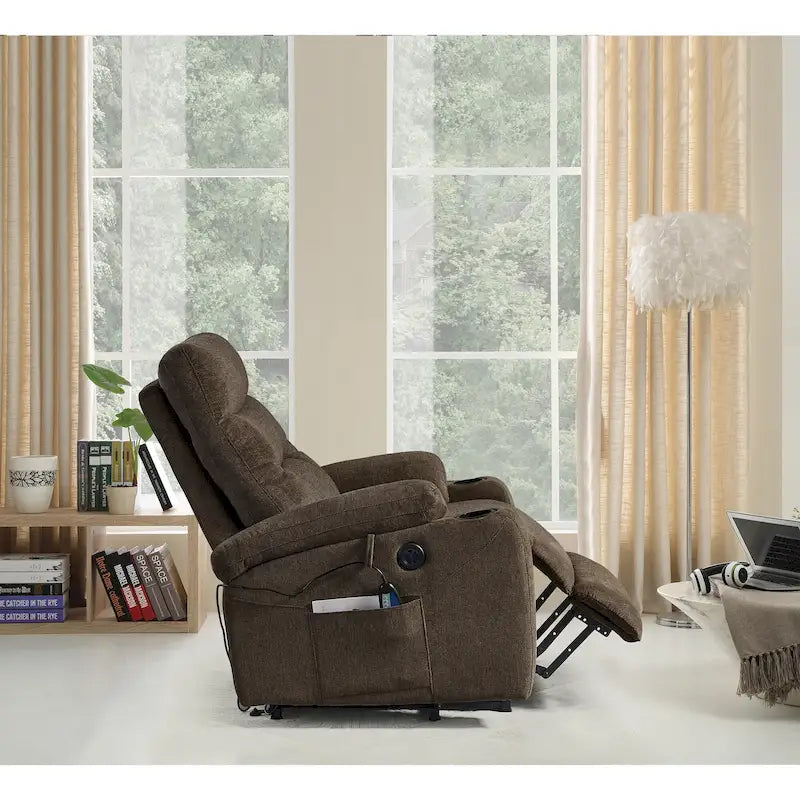Fauteuil releveur électrique avec massage, chauffage et fonctionnalités pratiques