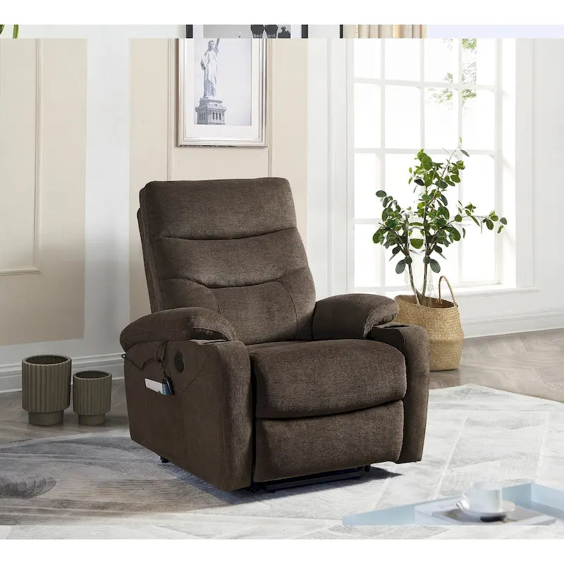 Fauteuil releveur électrique avec massage, chauffage et fonctionnalités pratiques