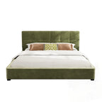 Cadres de lit King Size en velours, plateforme de lit rembourrée