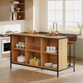 Îlot de cuisine avec 6 espaces de rangement cubiques pour cuisine salle à manger