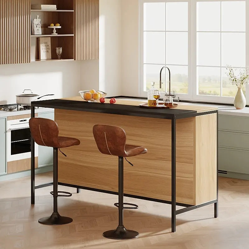 Îlot de cuisine avec 6 espaces de rangement cubiques pour cuisine salle à manger
