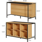 Îlot de cuisine avec 6 espaces de rangement cubiques pour cuisine salle à manger