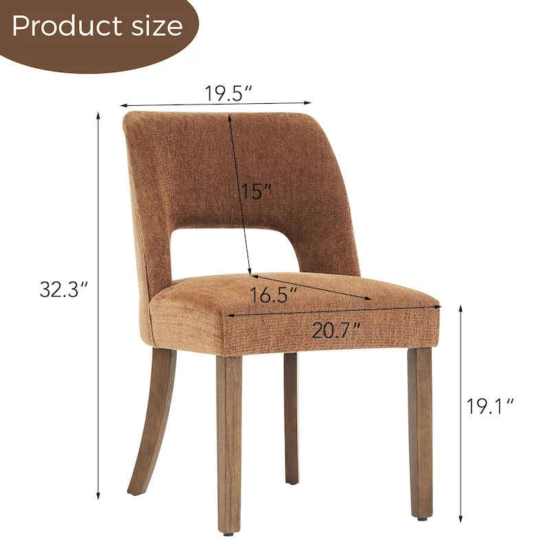 Lot de 2 chaises de salle à manger à dossier rembourré