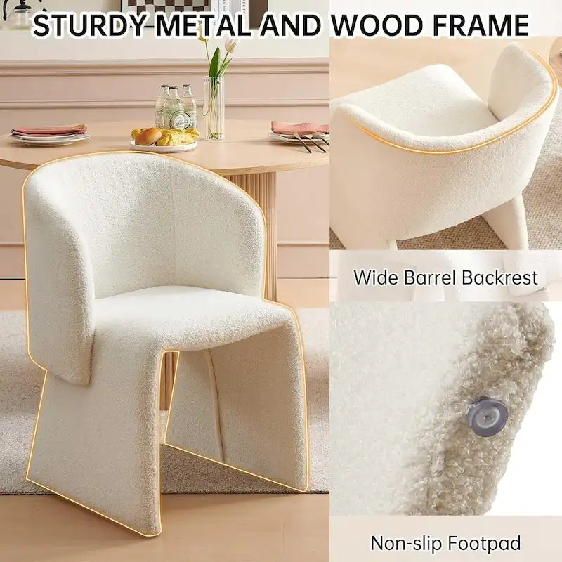 Barrel Dining Sofa Chairs Upholstered-Fully Wrapped