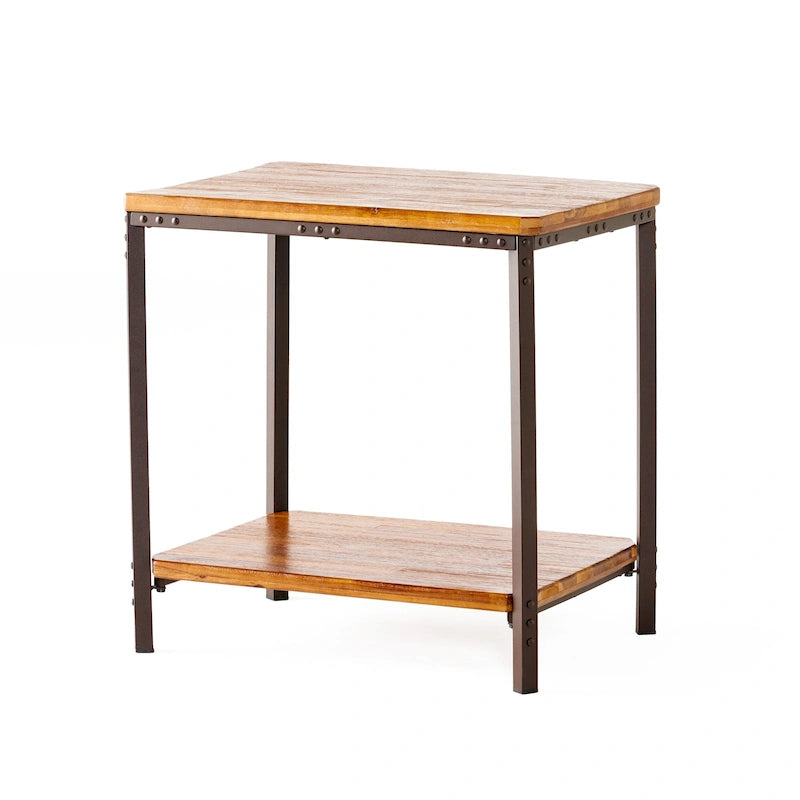 Table d'appoint en métal de style rustique