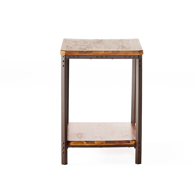 Table d'appoint en métal de style rustique