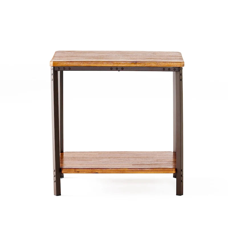 Table d'appoint en métal de style rustique
