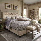 Detmold Wingback Button Tufted King Bed