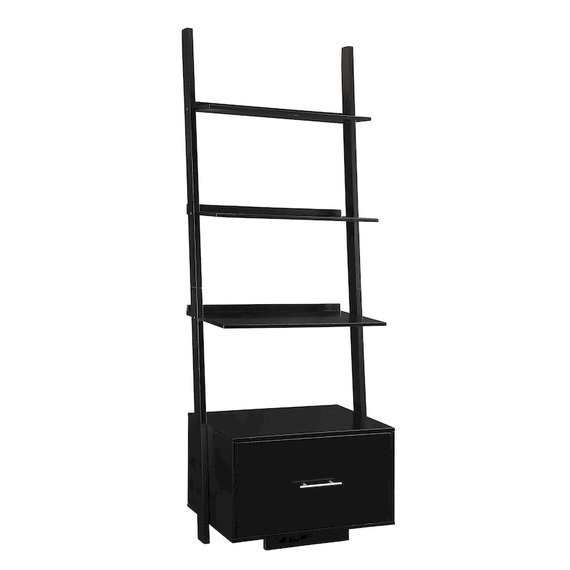 American Heritage Ladder Bookshelf with File Drawer