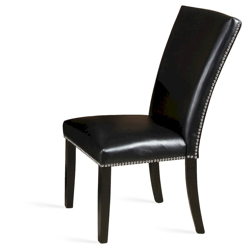 Chaises de salle à manger noires cloutées (lot de 2)