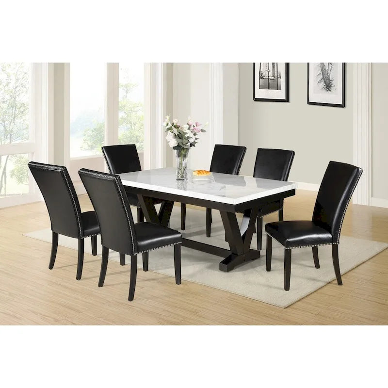 Chaises de salle à manger noires cloutées (lot de 2)