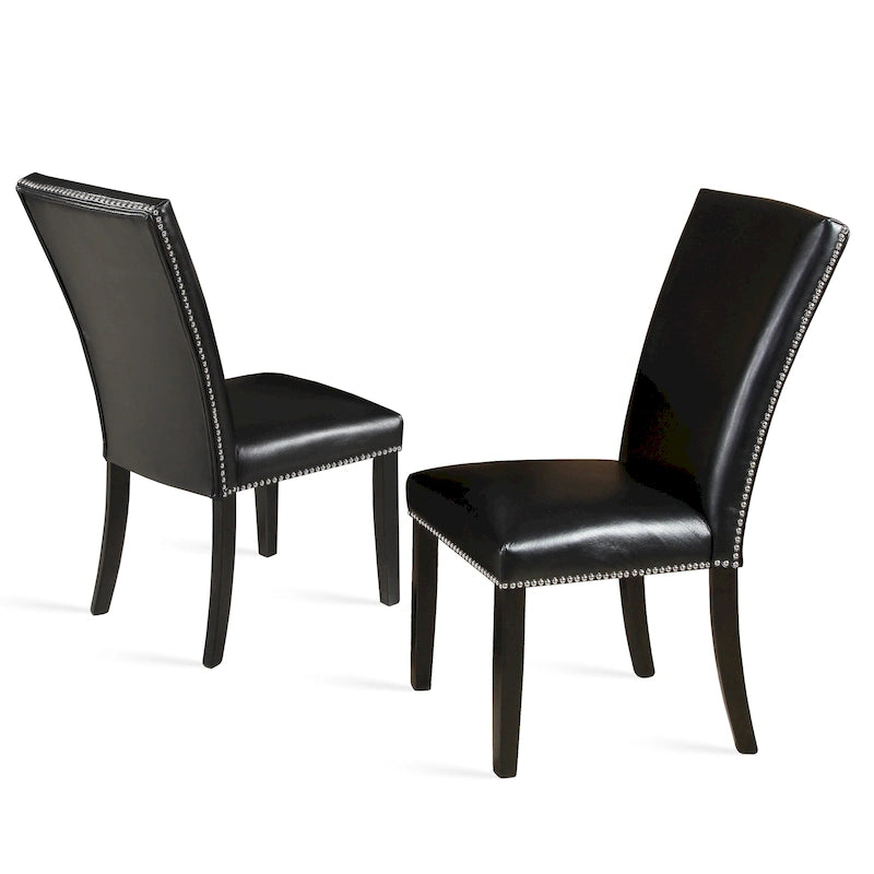 Chaises de salle à manger noires cloutées (lot de 2)