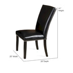 Chaises de salle à manger noires cloutées (lot de 2)