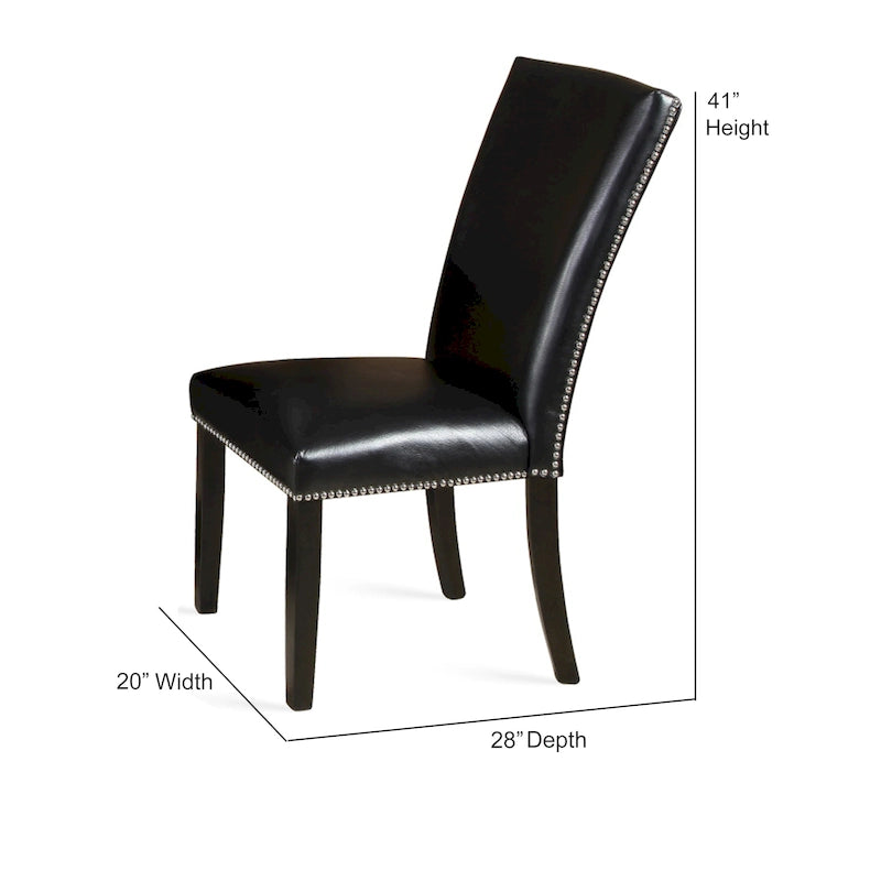 Chaises de salle à manger noires cloutées (lot de 2)