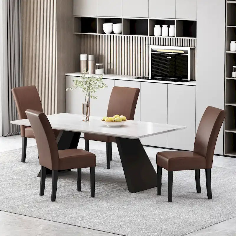 Chaises de salle à manger capitonnées à motifs (Lot de 4)