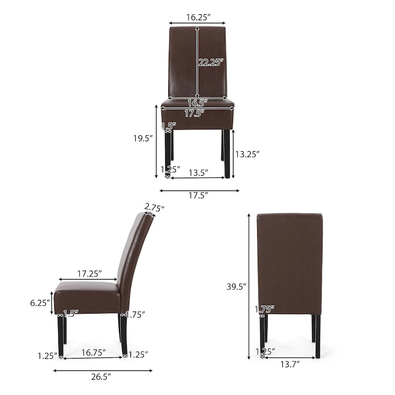 Chaises de salle à manger capitonnées à motifs (Lot de 4)