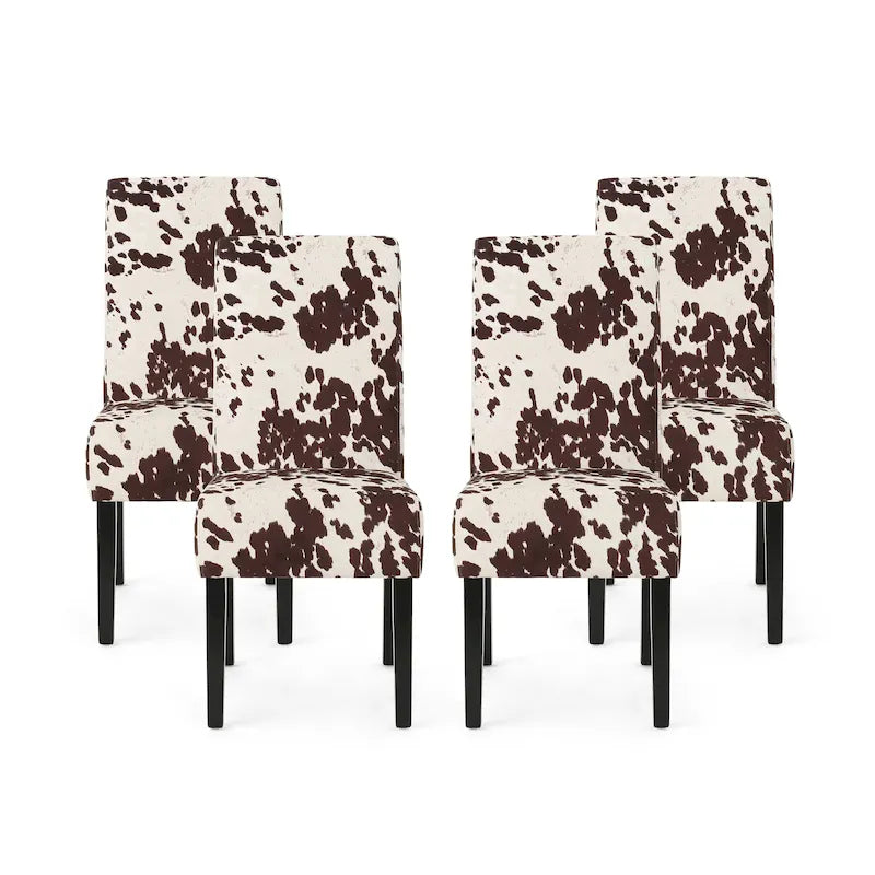 Chaises de salle à manger capitonnées à motifs (Lot de 4)