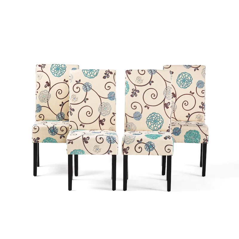 Chaises de salle à manger capitonnées à motifs (Lot de 4)