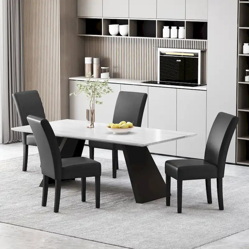 Chaises de salle à manger capitonnées à motifs (Lot de 4)