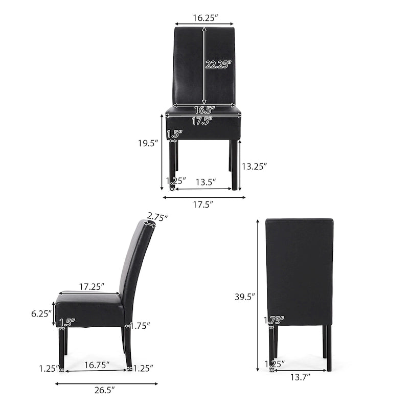 Chaises de salle à manger capitonnées à motifs (Lot de 4)