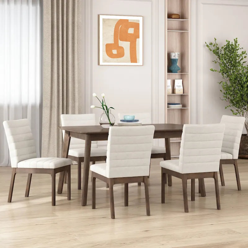 Vertically Quilted Upholstered Dining Chairs (Set of 6)