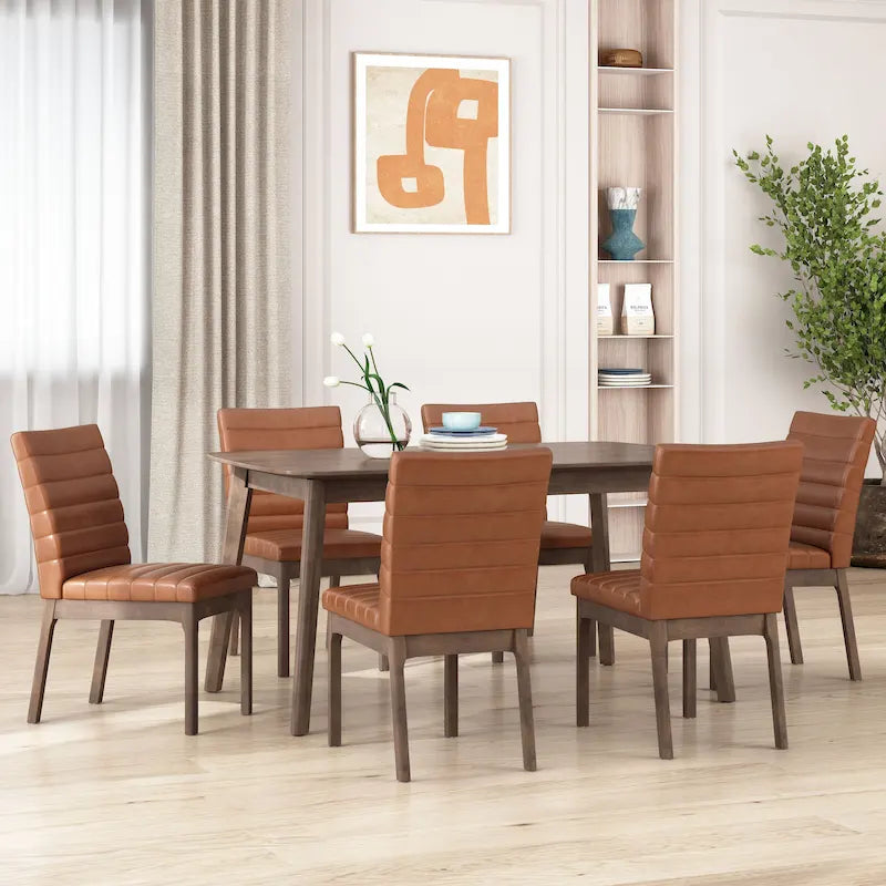 Vertically Quilted Upholstered Dining Chairs (Set of 6)
