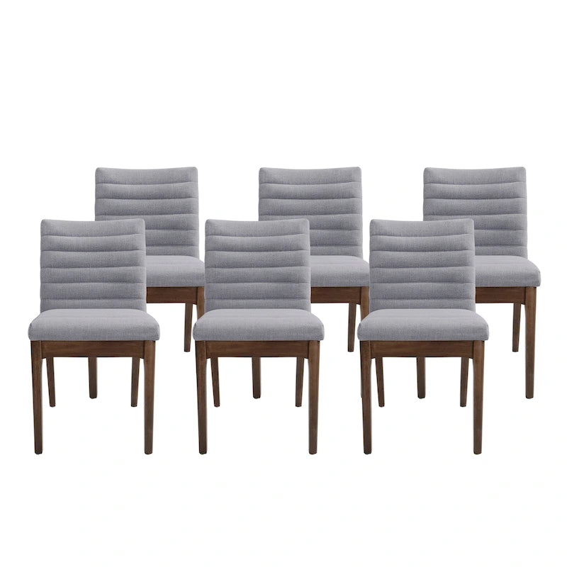 Vertically Quilted Upholstered Dining Chairs (Set of 6)