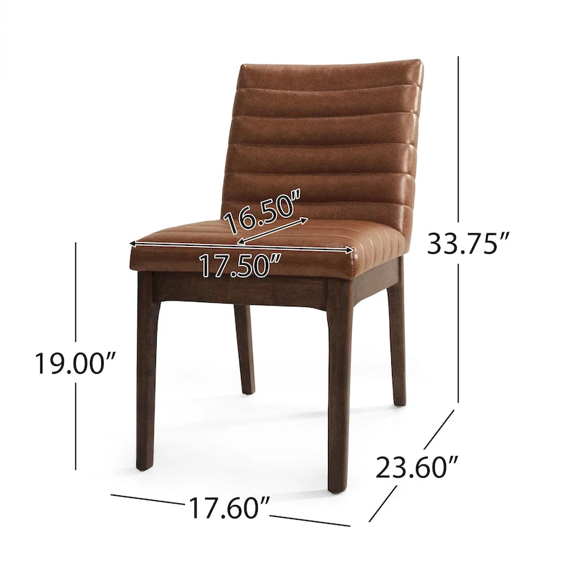 Chaises de salle à manger capitonnées à surpiqûres verticales (lot de 6)