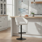 Tabouret de bar pivotant moderne réglable en hauteur avec repose-pieds