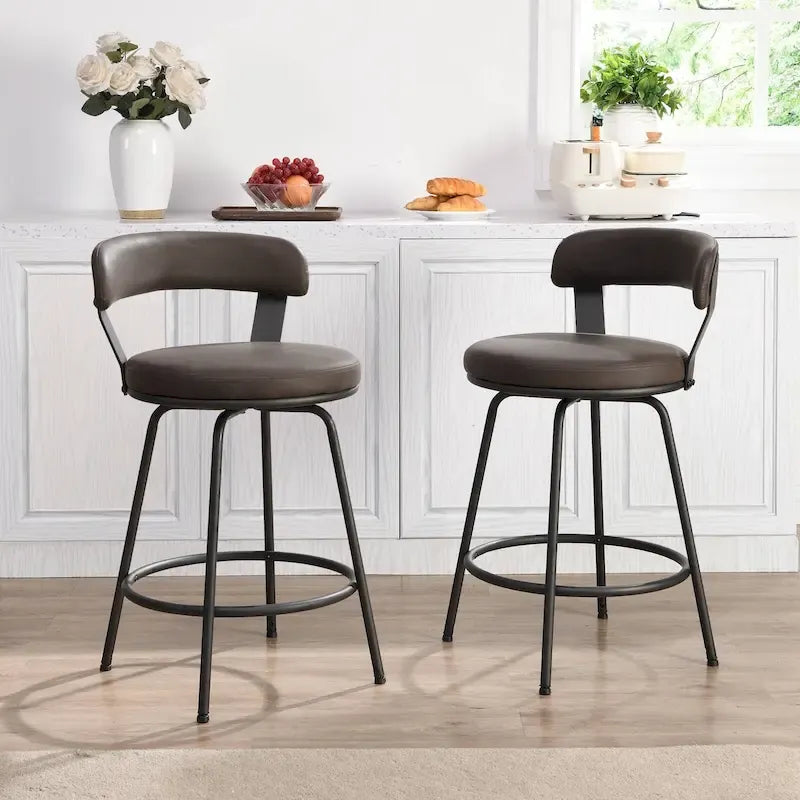 Metal Counter Height Industrial Swivel Bar Stools
