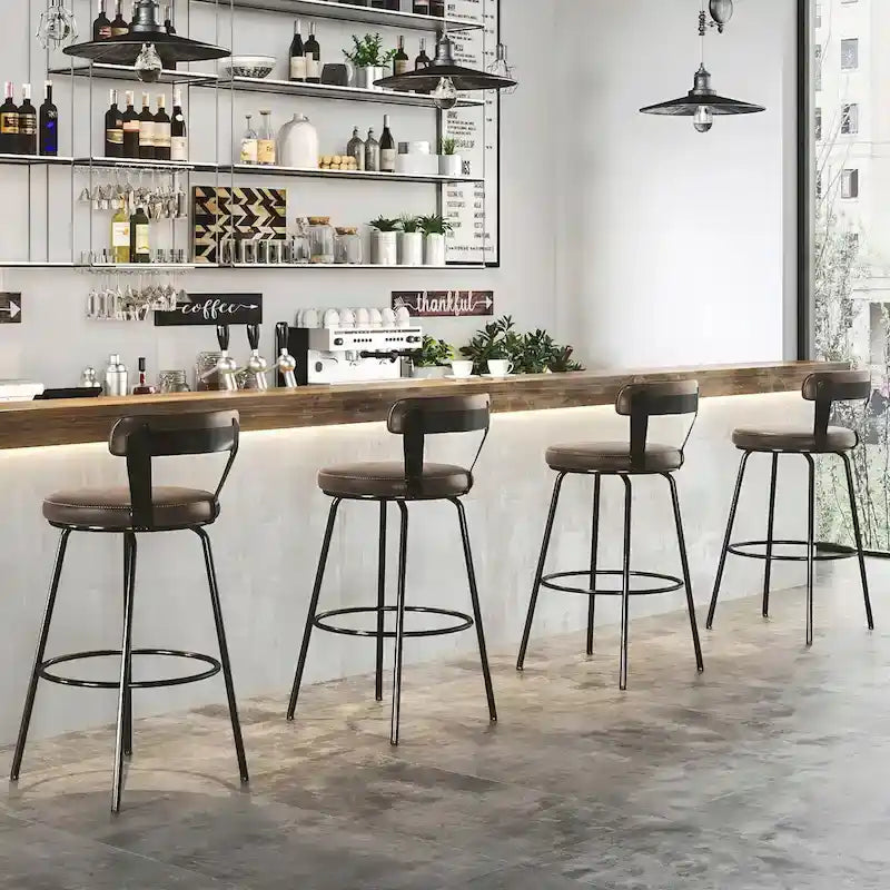 Metal Counter Height Industrial Swivel Bar Stools