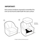 Fauteuil à dossier ailé capitonné en lin