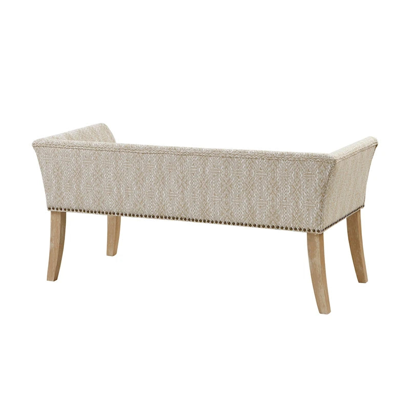 49.5 Upholstered Bench with Back & Wood Legs