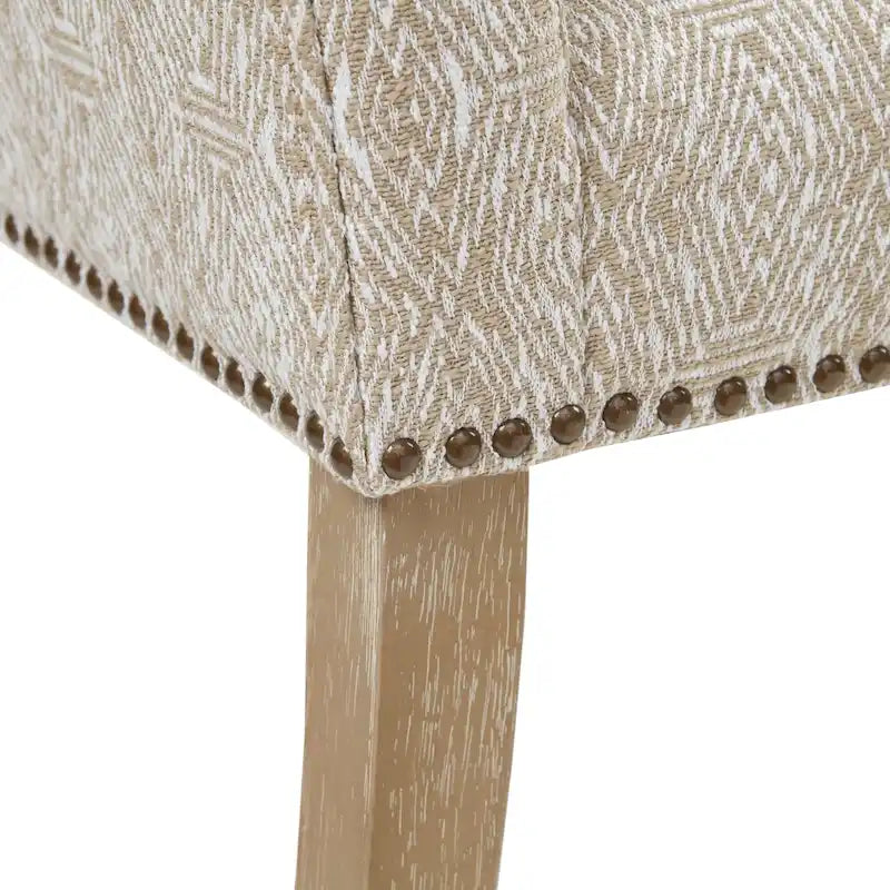 Banc rembourré de 49,5 po avec dossier et pieds en bois