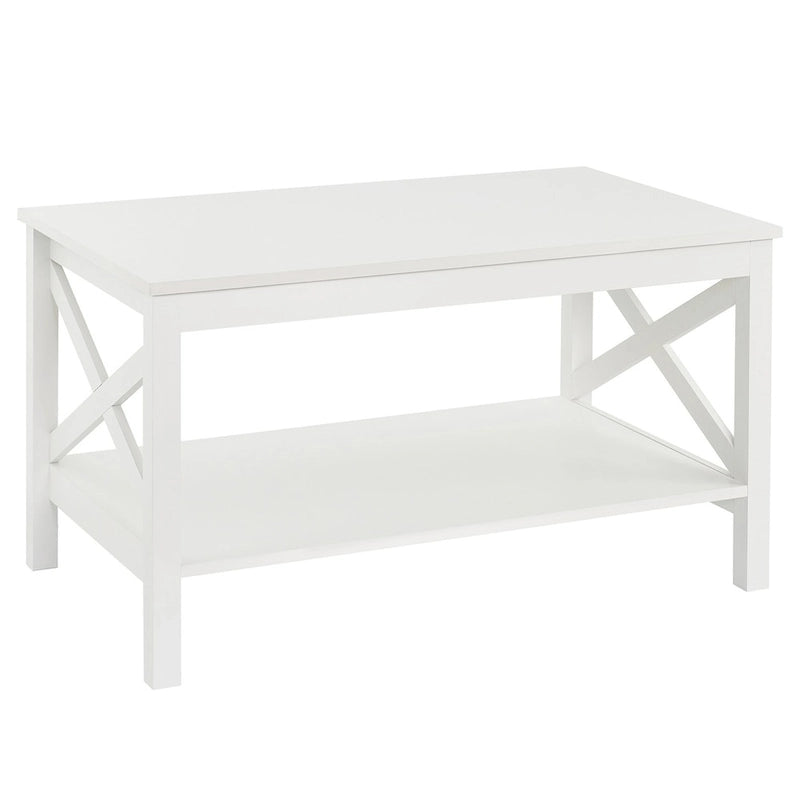 Table basse à deux niveaux avec étagère
